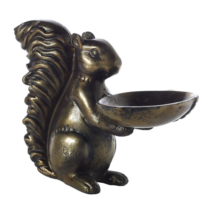 Squirrel Figurine Bronze Metal