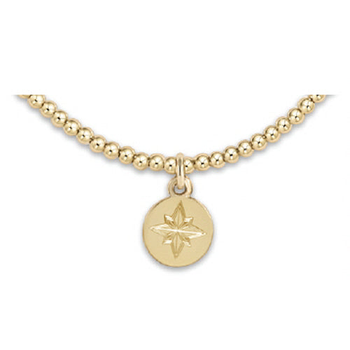 Classic Gold 2mm Bead Bracelet - Direction Gold Disc