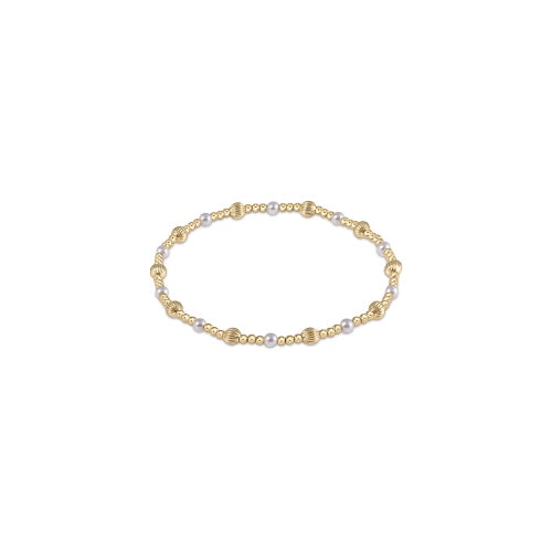 Dignity Sincerity Pattern 4mm Bead Bracelet - Pearl