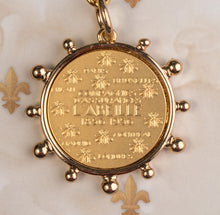 Bee Coin, Matte Gold Paperclip chain Necklace
