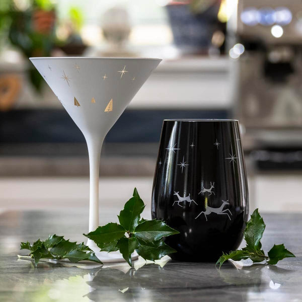 Winter Wonderland S/2 Black/Silver Tumbler