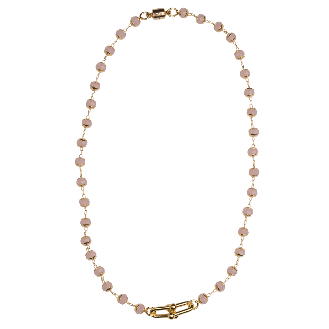 Horsebit Choker, Blush Crystal Chain