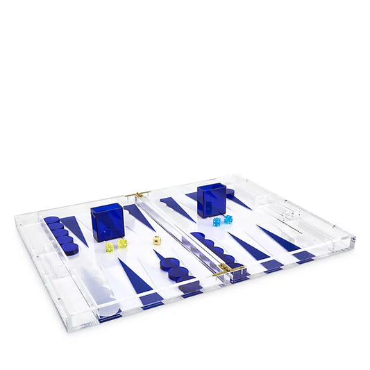 18" Lucite Backgammon - Blue