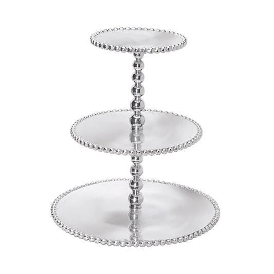 Pearled 3-Tiered Cupcake Server