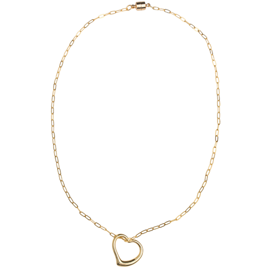 Open Heart Necklace 14kt Gold Filled Chain