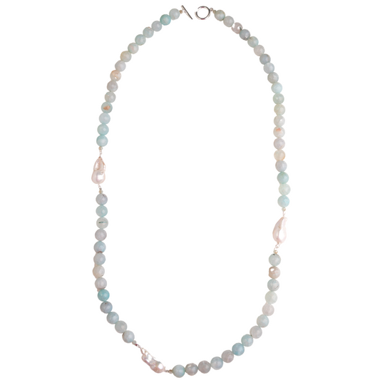Agate, Baroque Pearl Necklace