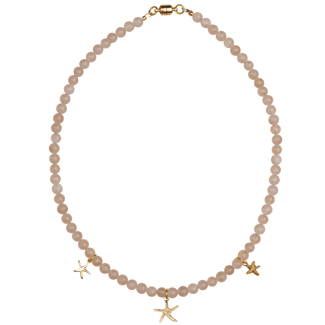 Moonstone Starfish Charm Necklace