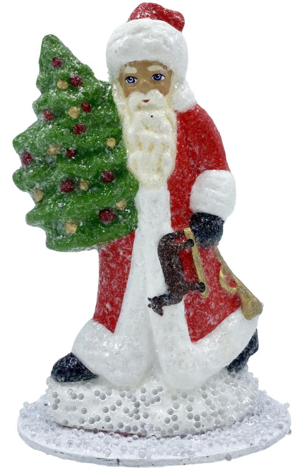 Santa & Rocking Horse with Glitter