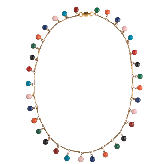 Multi Color Enamel Drop Necklace