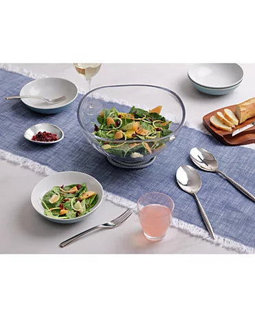 Braid Glass Salad Bowl w/ Servers