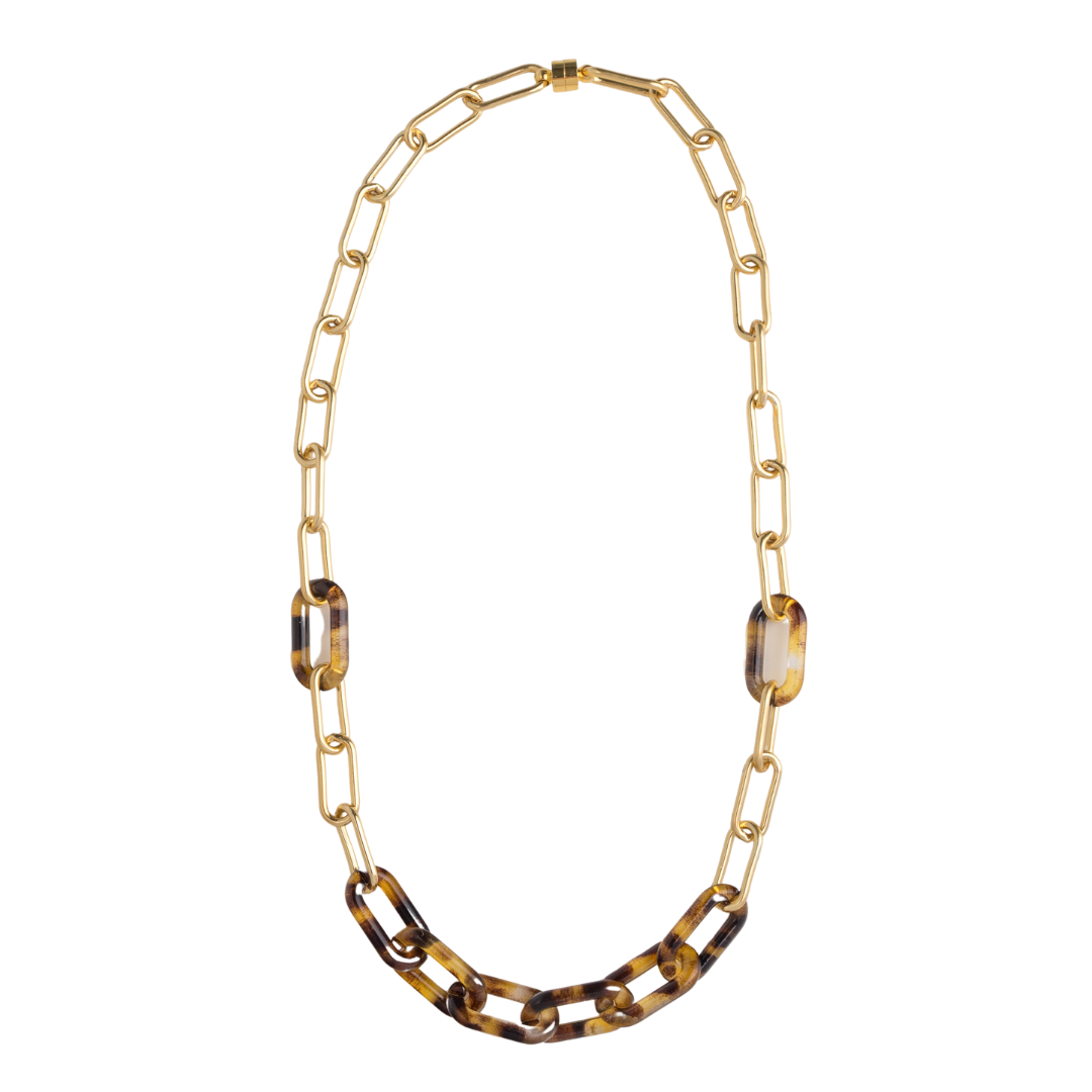 Gold Paperclip, Tortoise Chain Choker