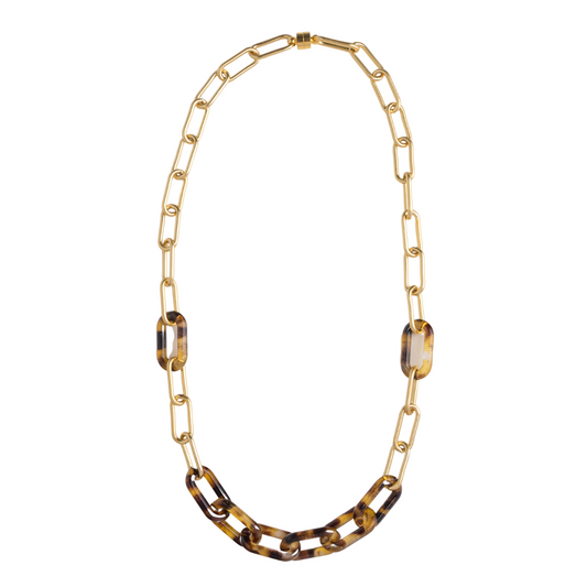 Gold Paperclip, Tortoise Chain Choker