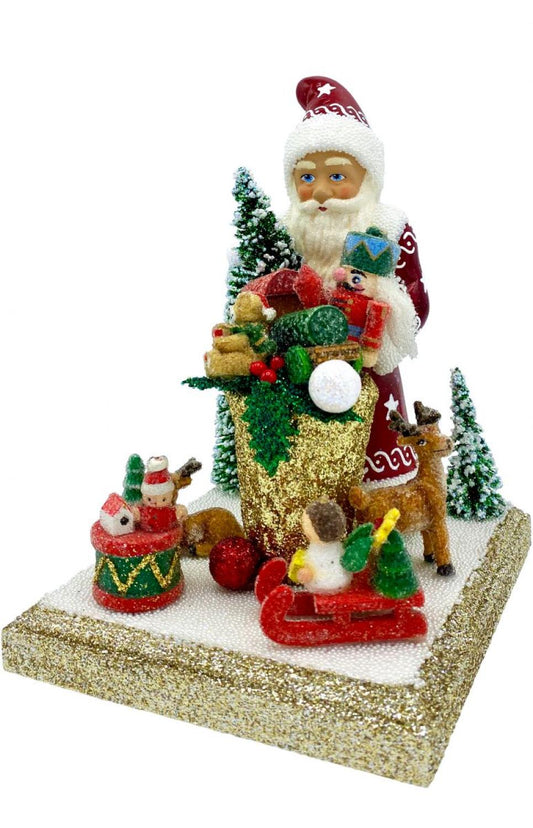 Santa Red Beaded Edges - Schaller Paper Mache