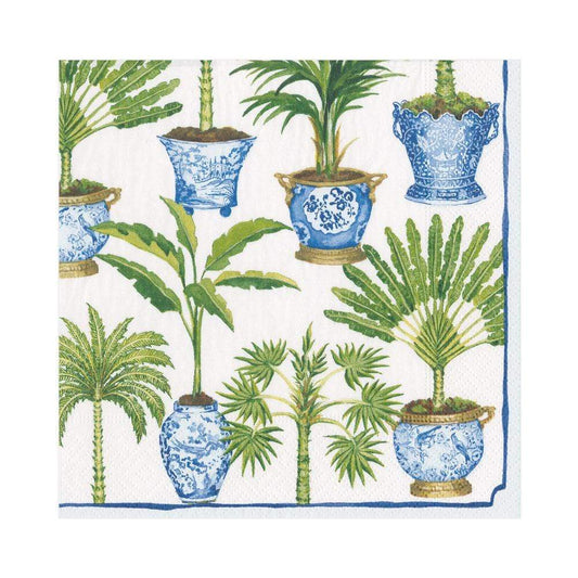 Potted Palms White Napkins