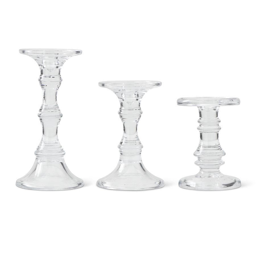 Short Glass 9.25" Candleholder