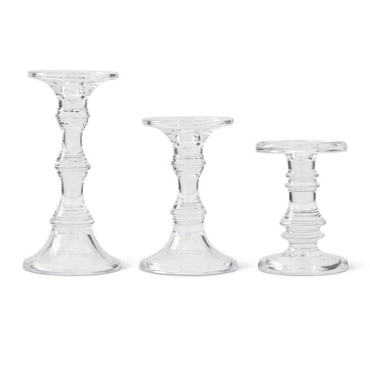 Short Glass 9.25" Candleholder
