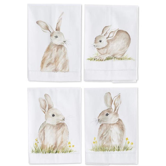 Handpainted Bunny Guest Towel