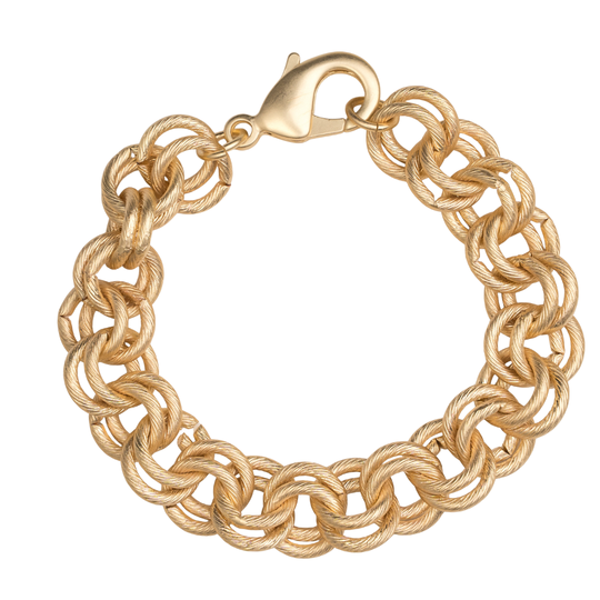 Matte Gold Double Circle Chain Bracelet