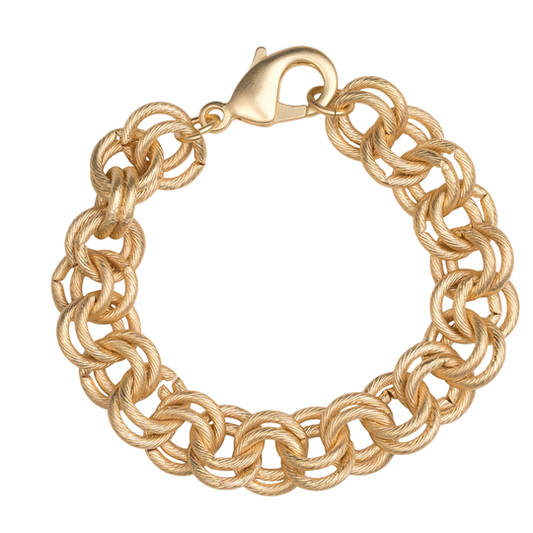 Matte Gold Double Circle Chain Bracelet