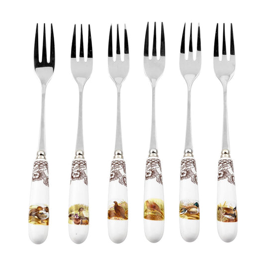 Set of 6 Woodland Pastry Forks