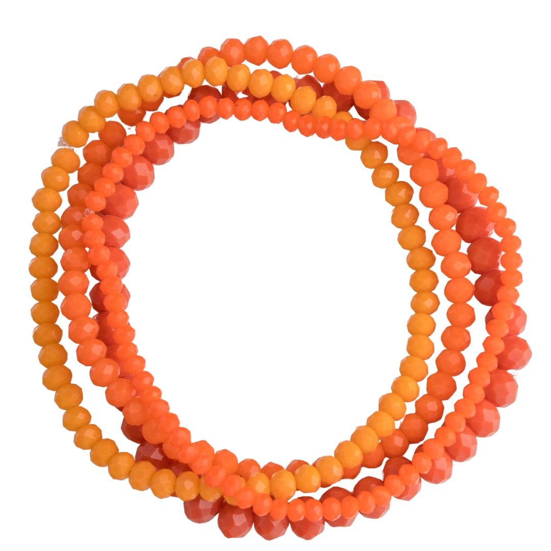 Set of 4 Mixed Coral Crystal Bracelets