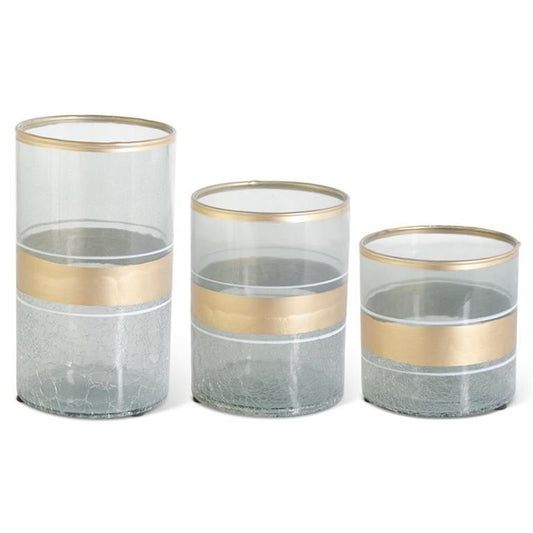 Med Aqua Crackled Glass