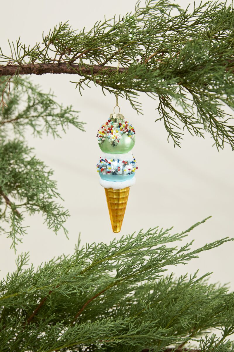 Dessert First Ice Cream Cone Ornament