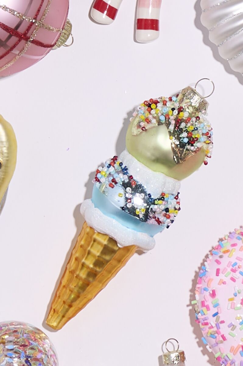 Dessert First Ice Cream Cone Ornament