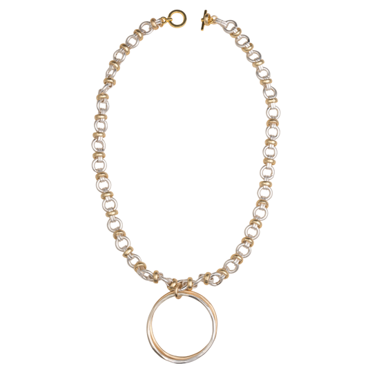 Two Tone Matte Silver/Gold Necklace