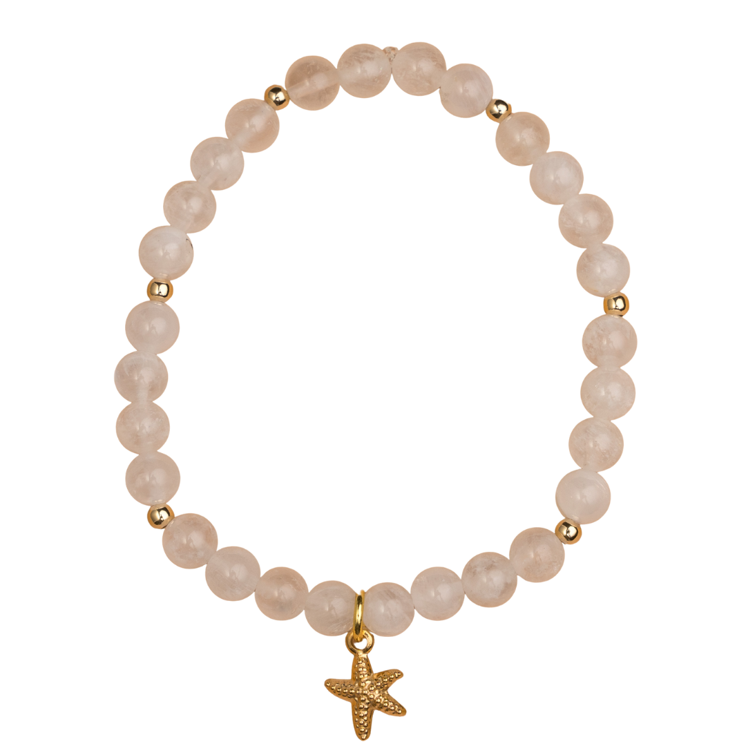 Moonstone 18kt Gold Starfish Charm Bitsy Bracelet