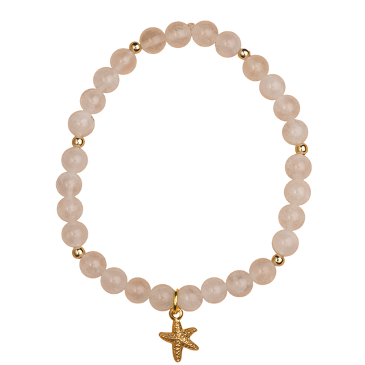 Moonstone 18kt Gold Starfish Charm Bitsy Bracelet