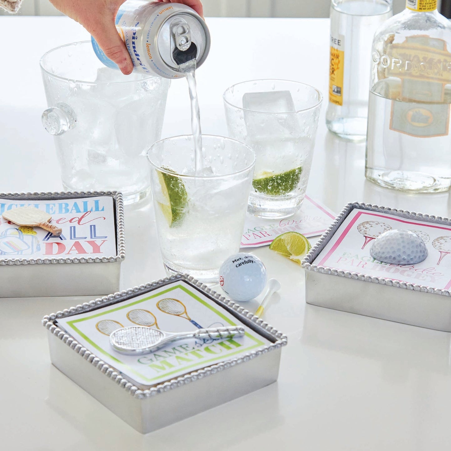 Pickle Ball Cocktail Napkin Box Set