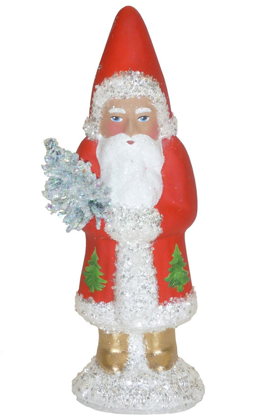 Santa With Silver Tree