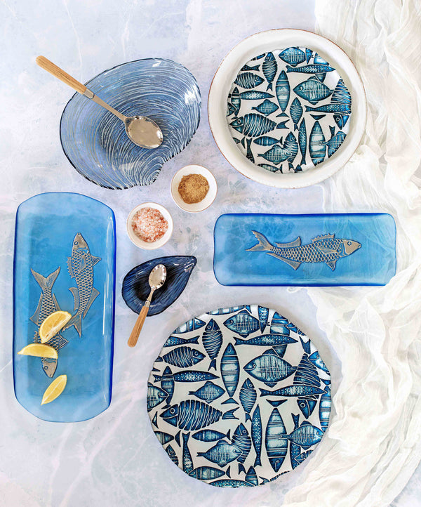Isola Glass Small Fish Rectangular Tray