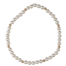 4mm Shell Pearl, 14K Gold 8 Ball Bracelet