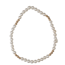 4mm Shell Pearl, 14K Gold 12 Ball Bracelet