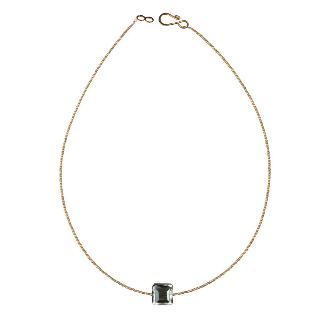 Champagne Crystal, Gold Henrietta Necklace