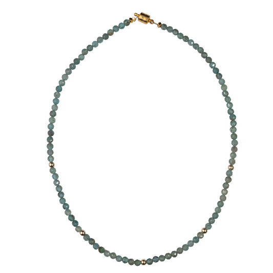 Apatite 14k Gold Ball Necklace