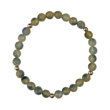 6mm Agate, 14K Gold Ball Bracelet