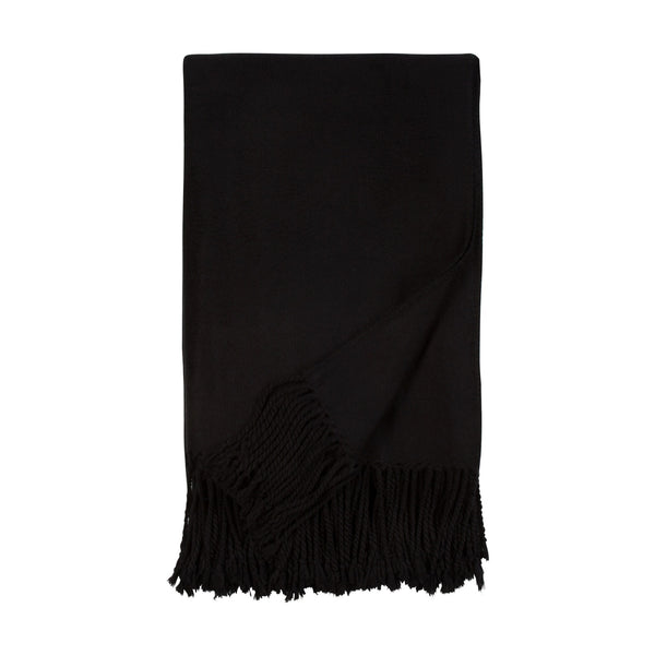 Luxxe Fringe Throw-Black