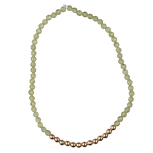 Peridot, 14K Gold 12 Ball Bracelet