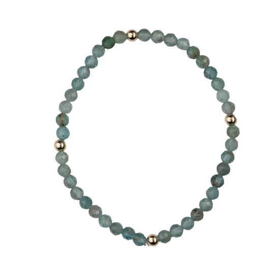 Square Apatite 18k Gold Ball Bracelet