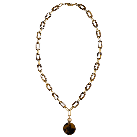 Paperclip & Tortoise Link Necklace