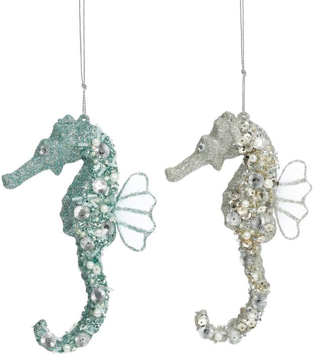 Beaded Seahorse Ornament, Assorted -6 Inches