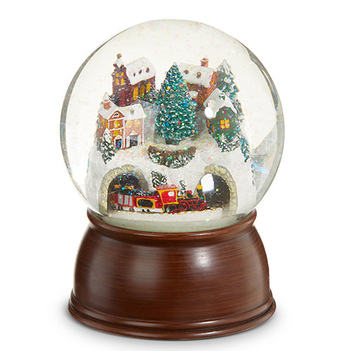 House and Train Musical Water Globe 6.5"
