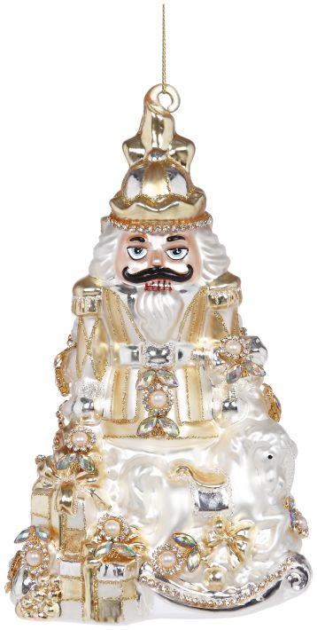 JWLD N/C ORN, Gld/Wht 8"