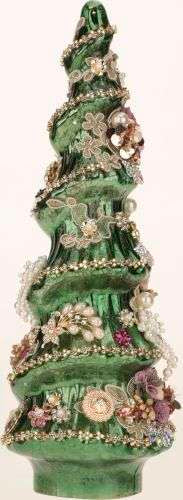 Green Jeweled Christmas Tree 15"
