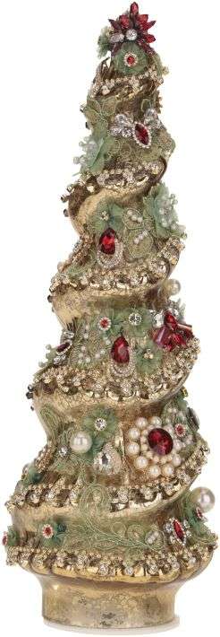 Gold Jeweled Christmas Tree 15"