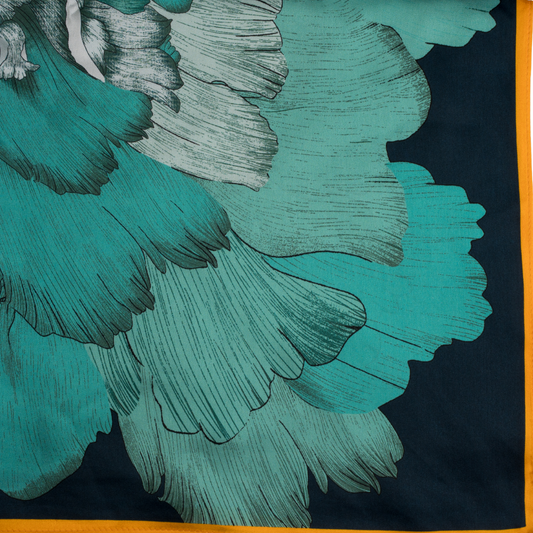 Teal Flower Scarf