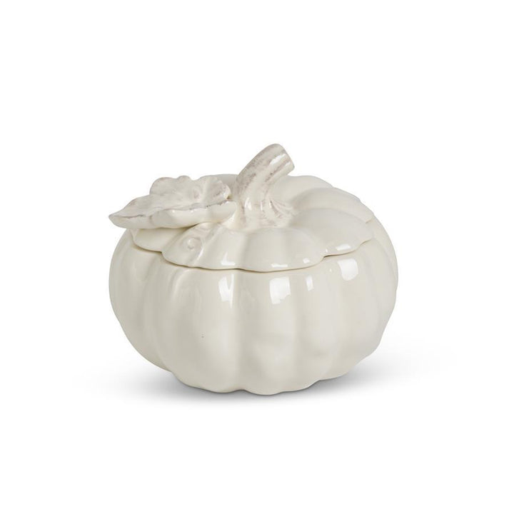 5.5" Cream Lidded Pumpkin